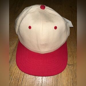 Vintage Red and Cream Baseball Cap